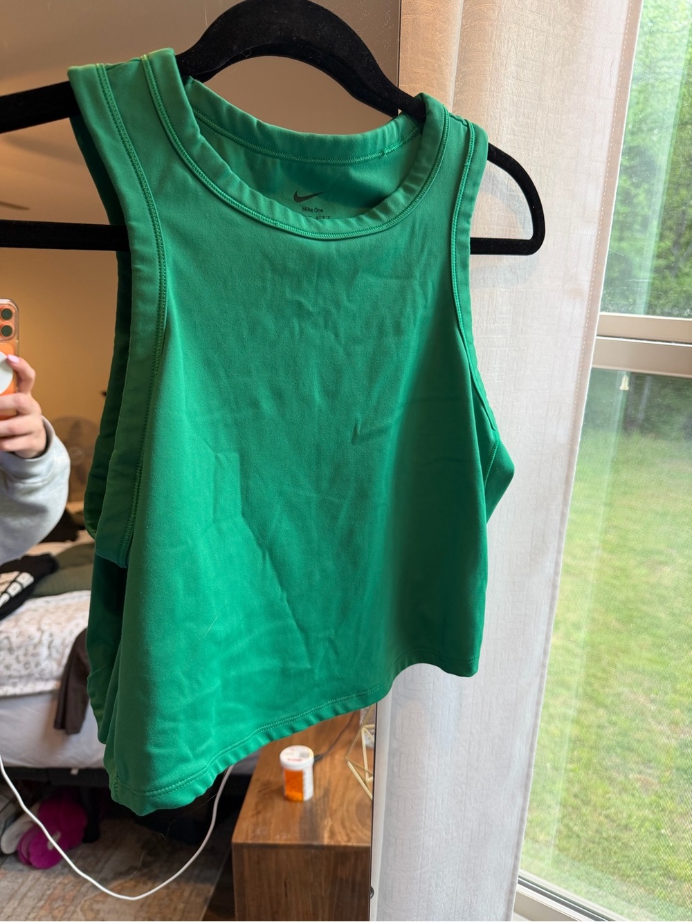 Nike Women's Green Sleeveless Crop Tank Top